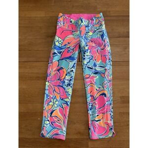 Lilly Pulitzer Weekender Cropped Luxletic Leggings Seaside Aqua Breezy Babe XS
